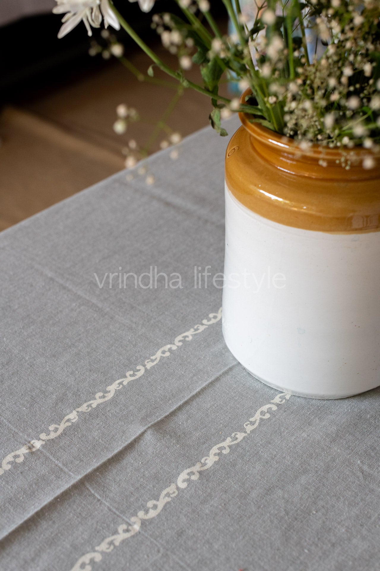 PRINTED COTTON TABLE CLOTH -6 seater