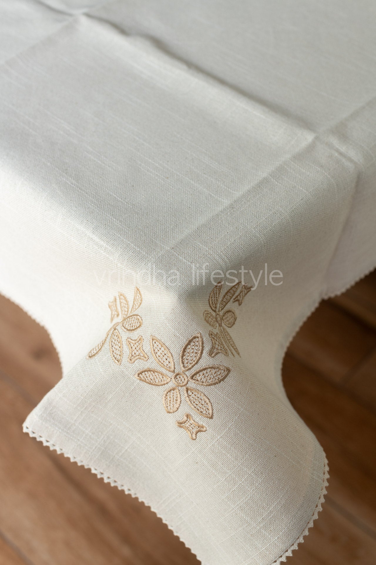 COTTON TABLE CLOTH with embroidery -Square -coffee table cover-customisable
