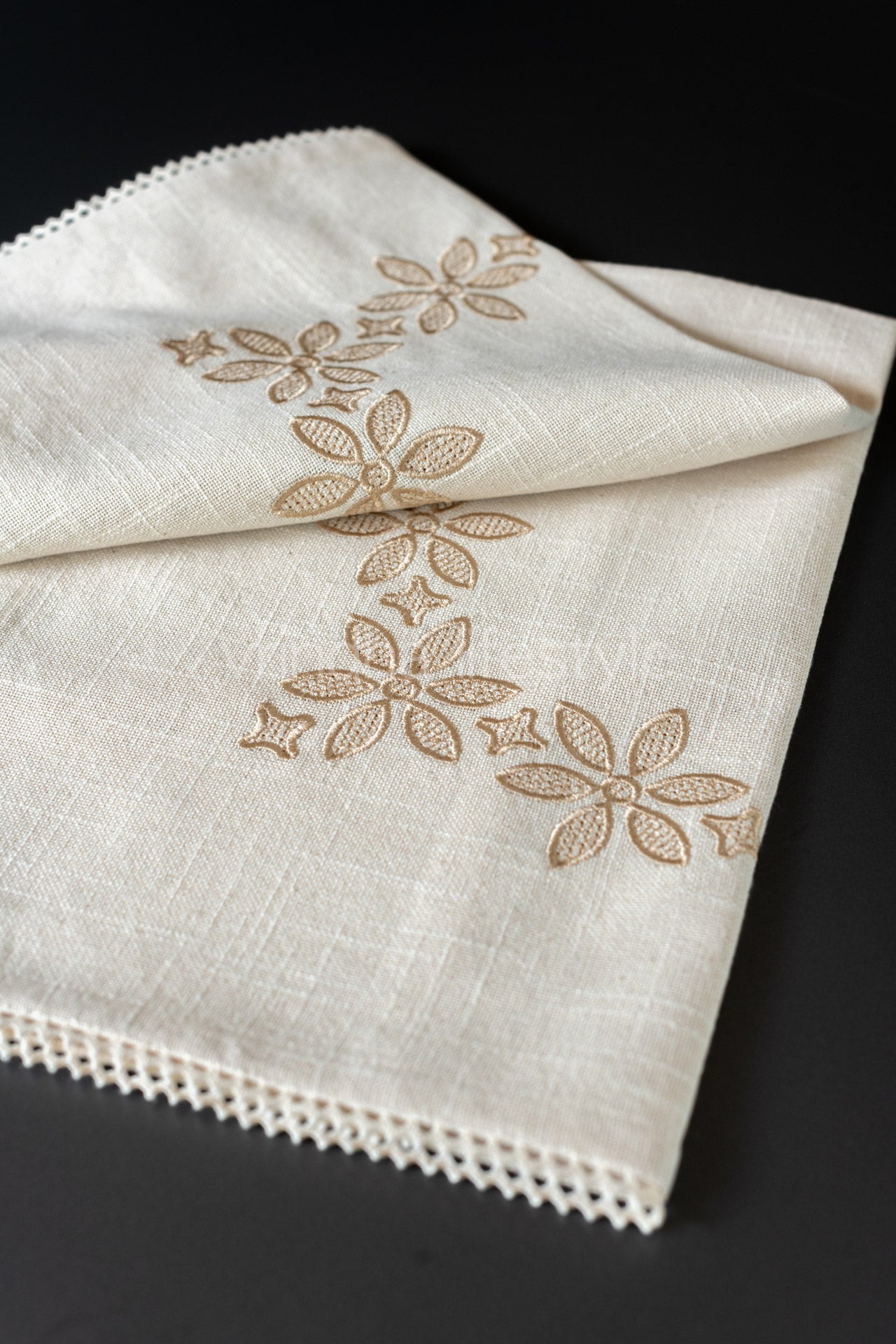COTTON TABLE CLOTH with embroidery -Square -coffee table cover-customisable
