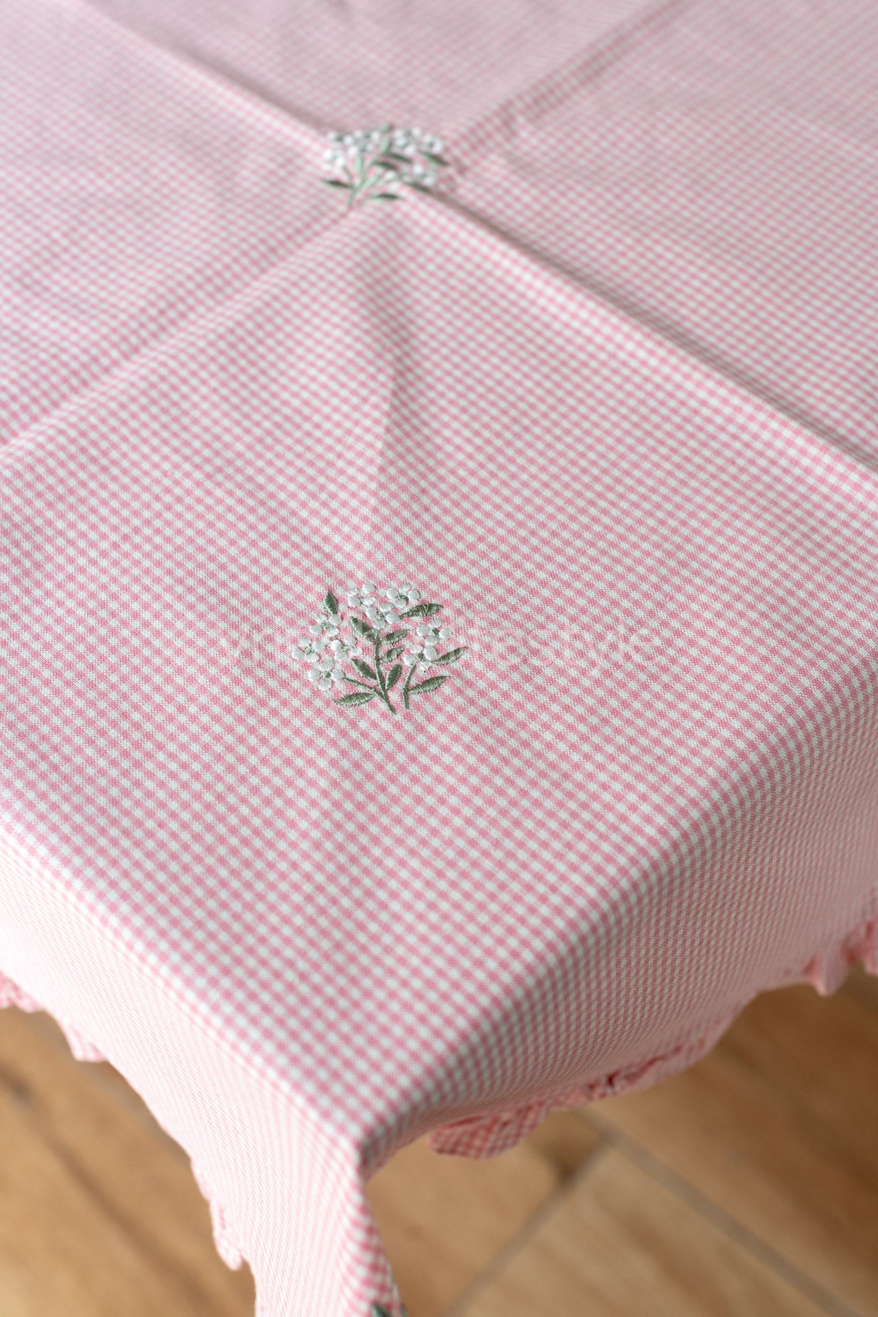 TABLE CLOTH with embroidery -Square -coffee table cover-customisable