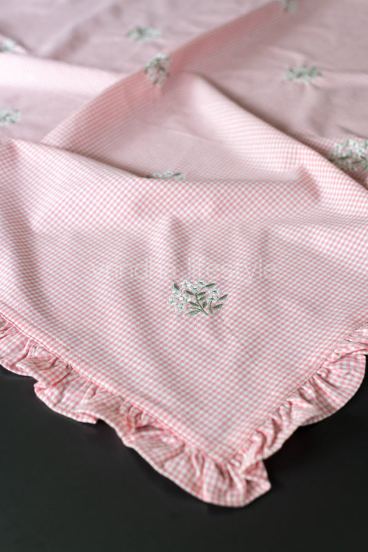 TABLE CLOTH with embroidery -Square -coffee table cover-customisable