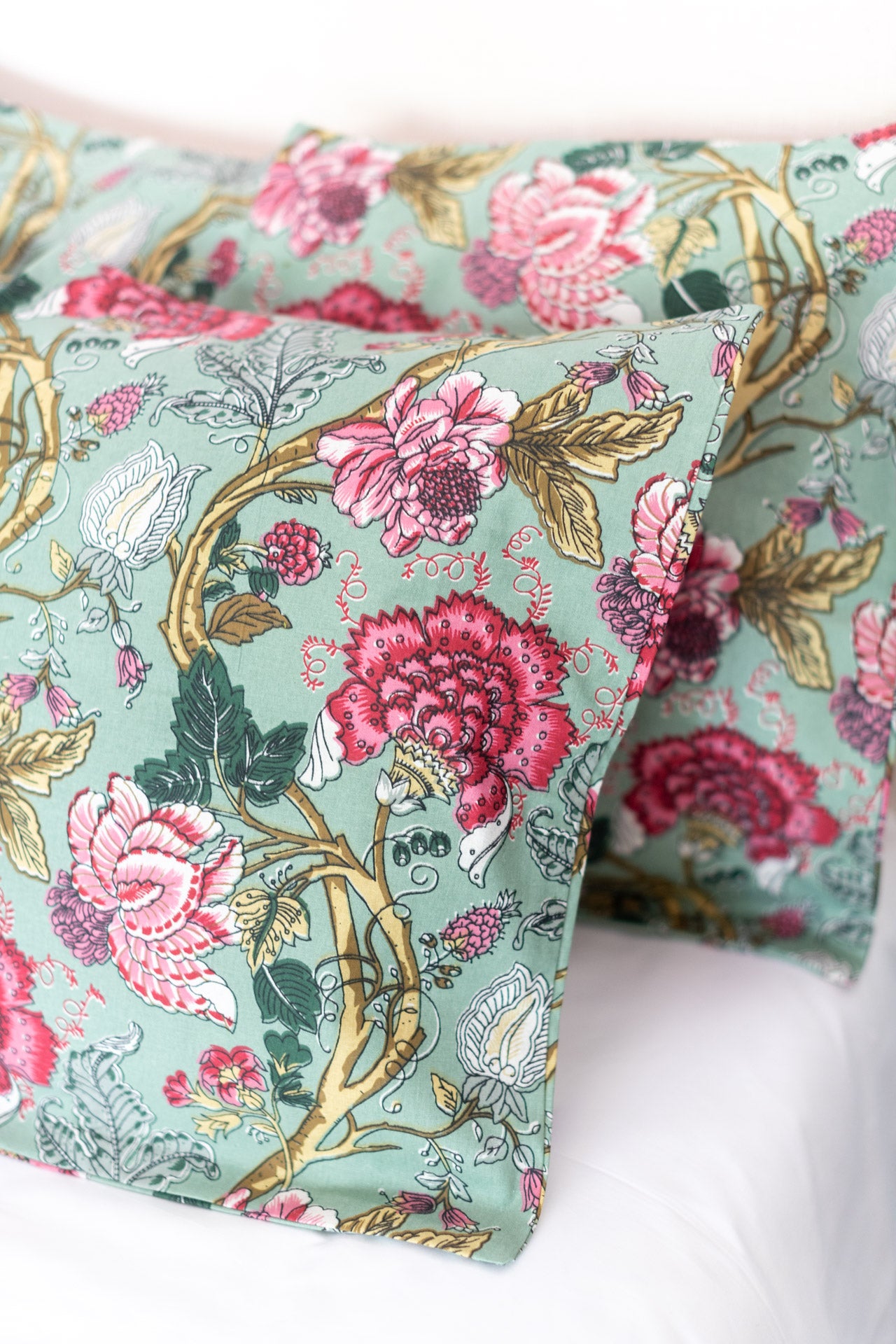 Printed cotton pillow cover-set of 2