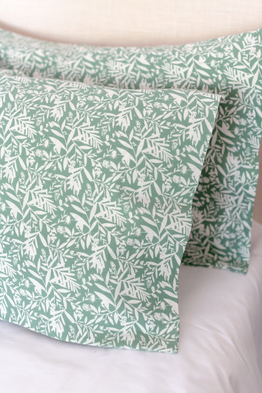 Printed cotton pillow cover-set of 2