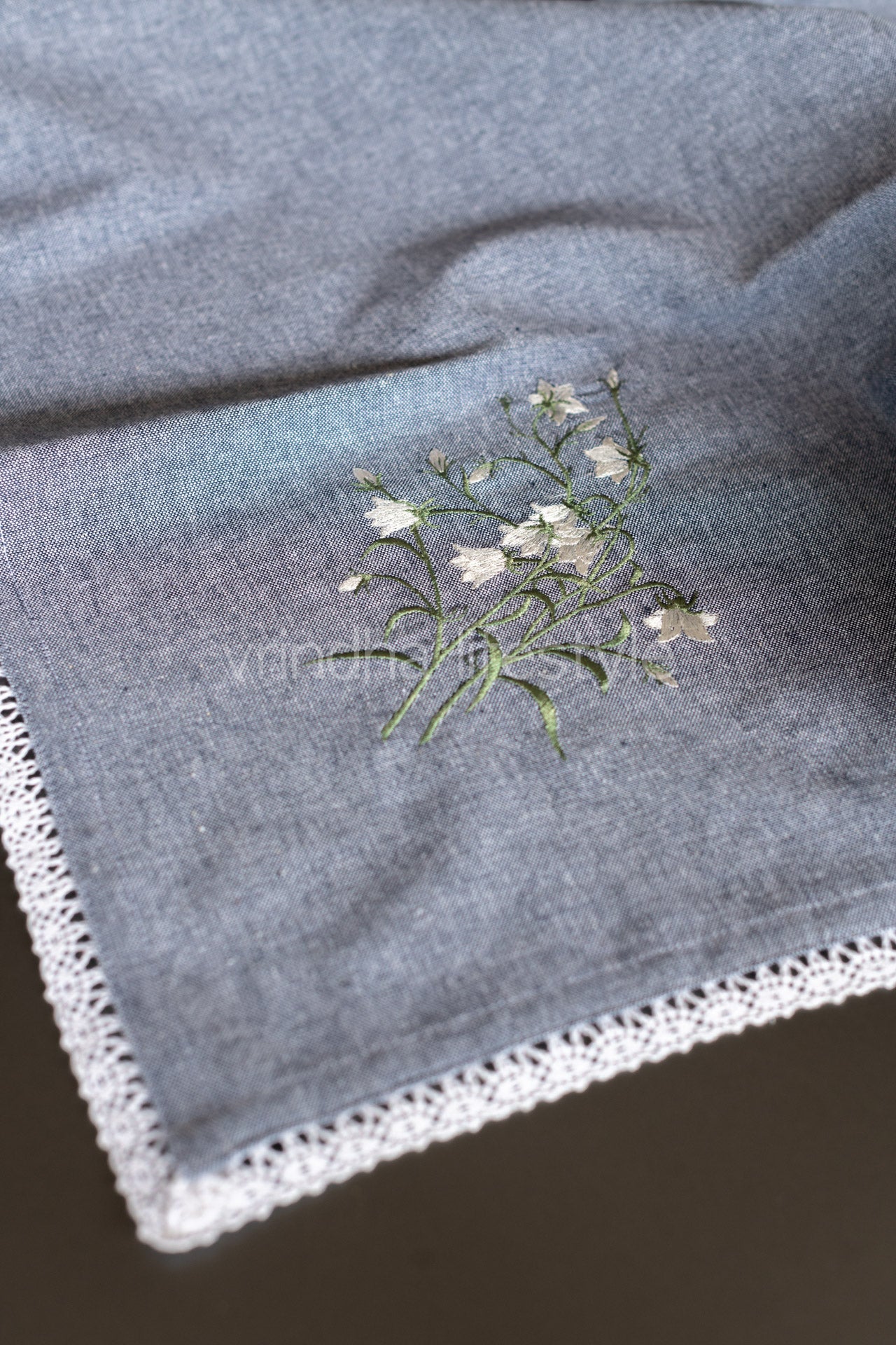 COTTON TABLE CLOTH with embroidery -Square -coffee table cover-customisable