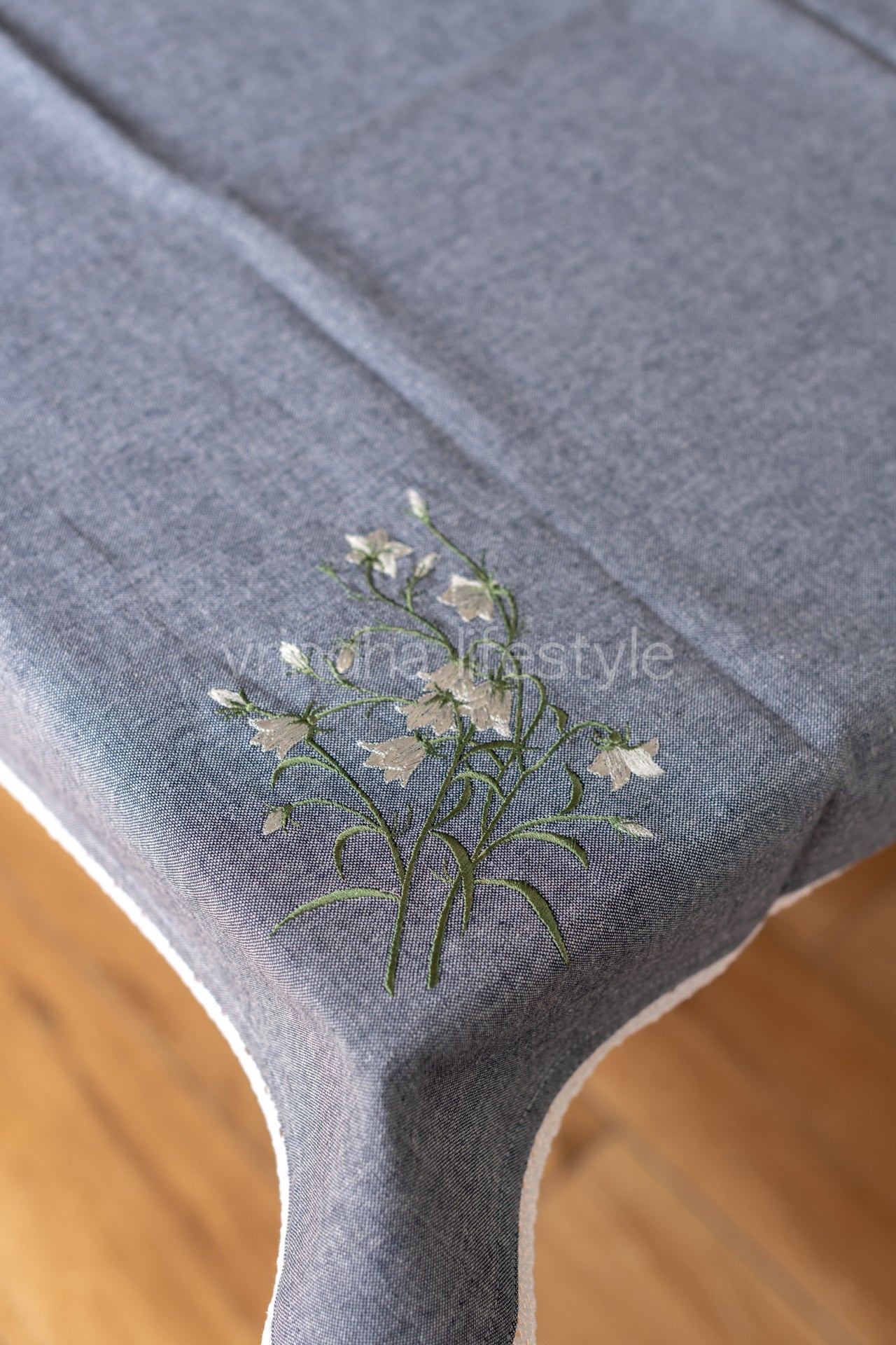 COTTON TABLE CLOTH with embroidery -Square -coffee table cover-customisable
