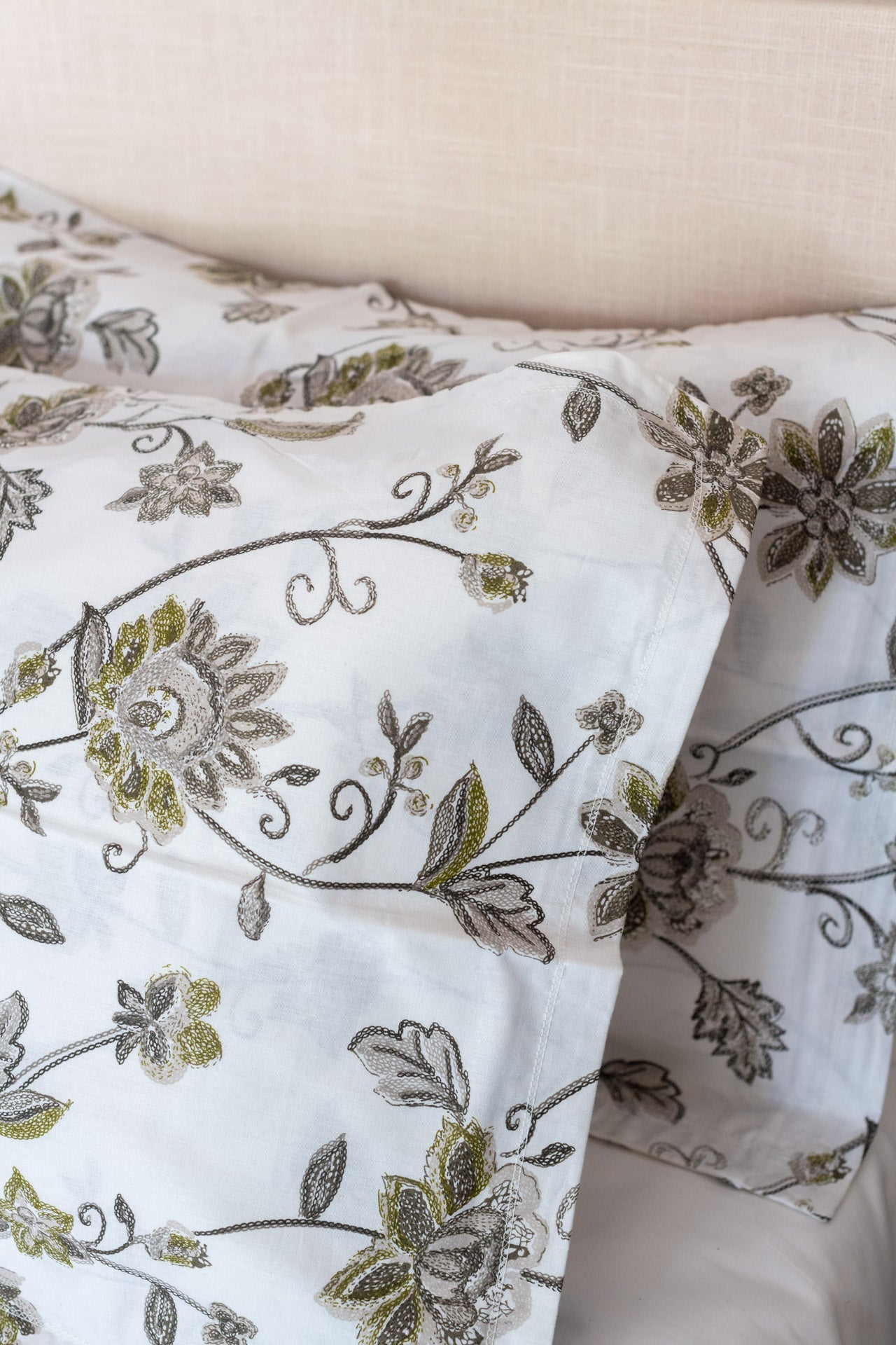 Printed cotton pillow cover-set of 2