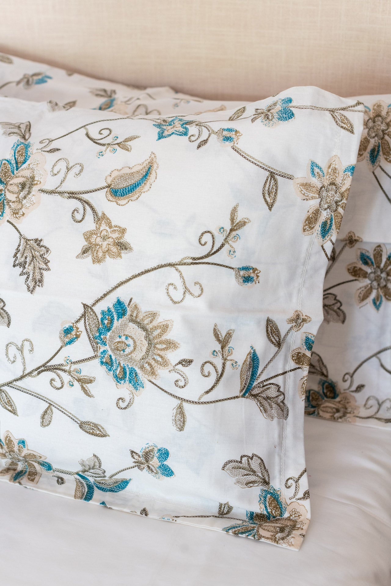 Printed cotton pillow cover-set of 2