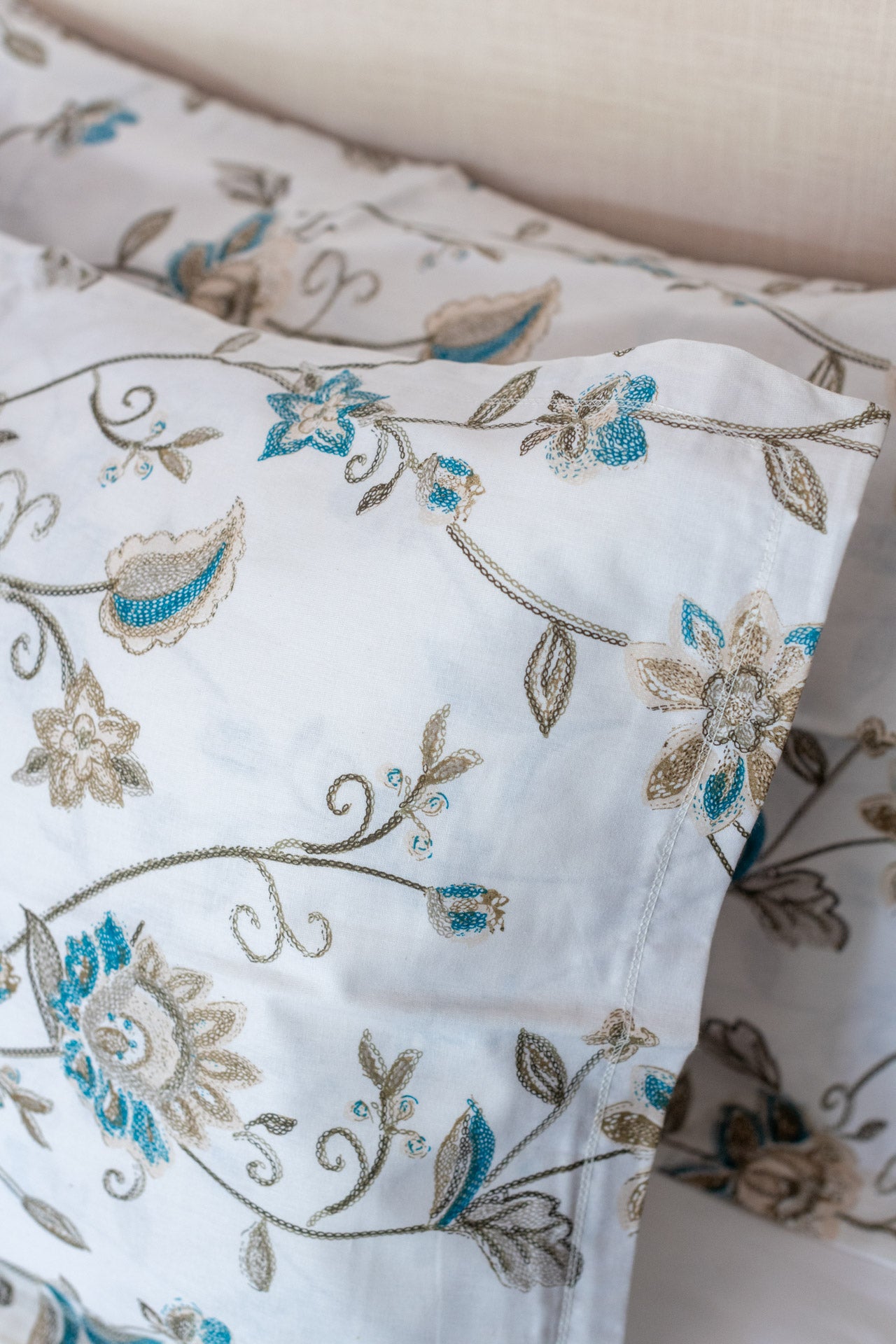 Printed cotton pillow cover-set of 2