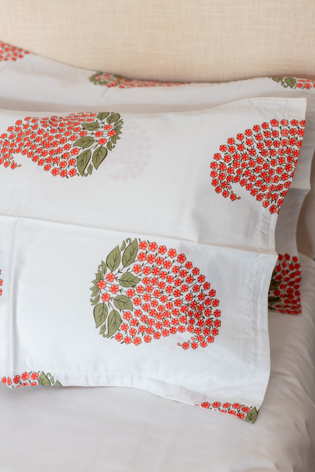 Printed cotton pillow cover-set of 2