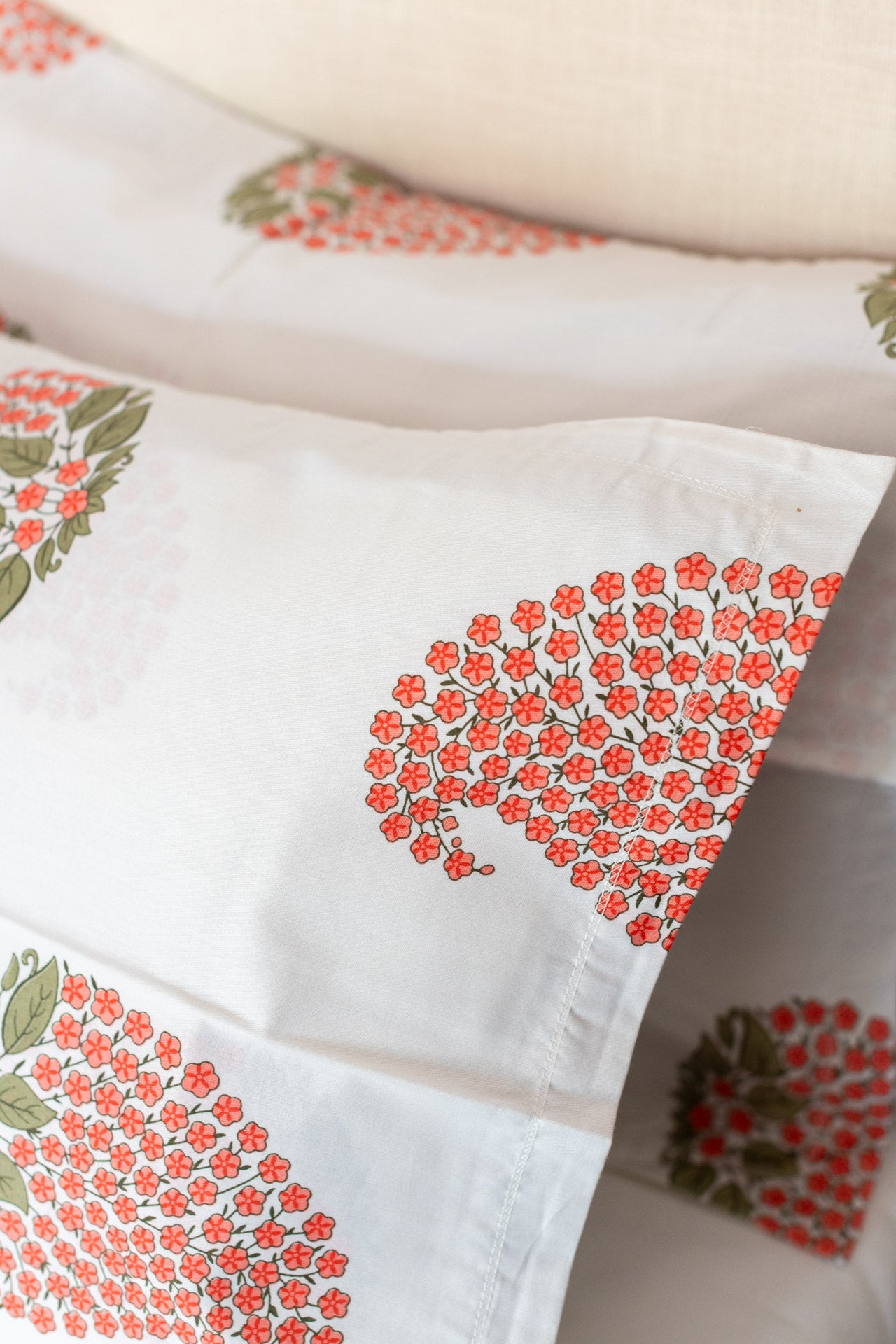 Printed cotton pillow cover-set of 2