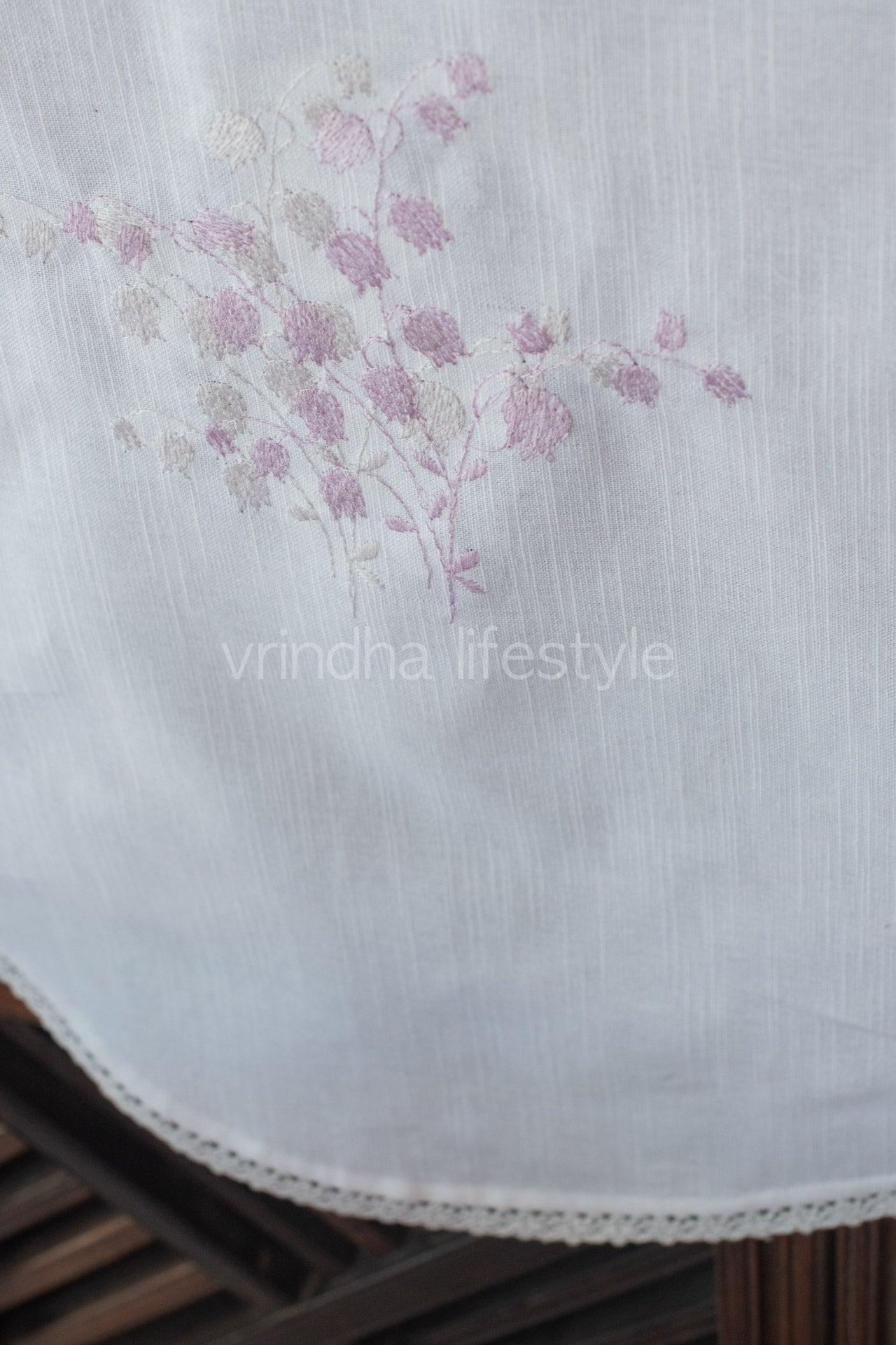 SOFA BACK COVER-with embroidery and lace detailing -Set of 5( Beige/green/lilac/blue)