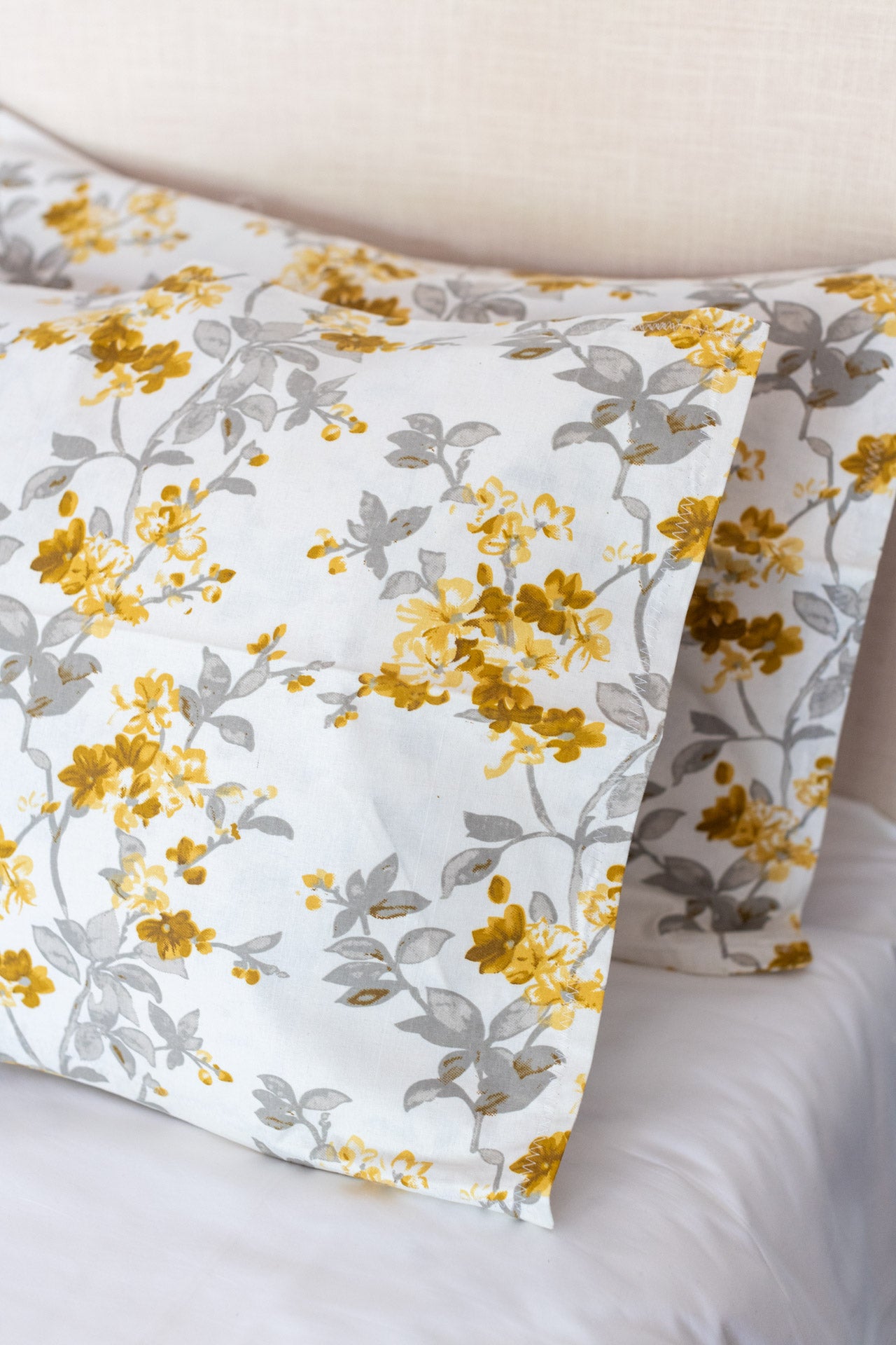 Printed cotton pillow cover-set of 2