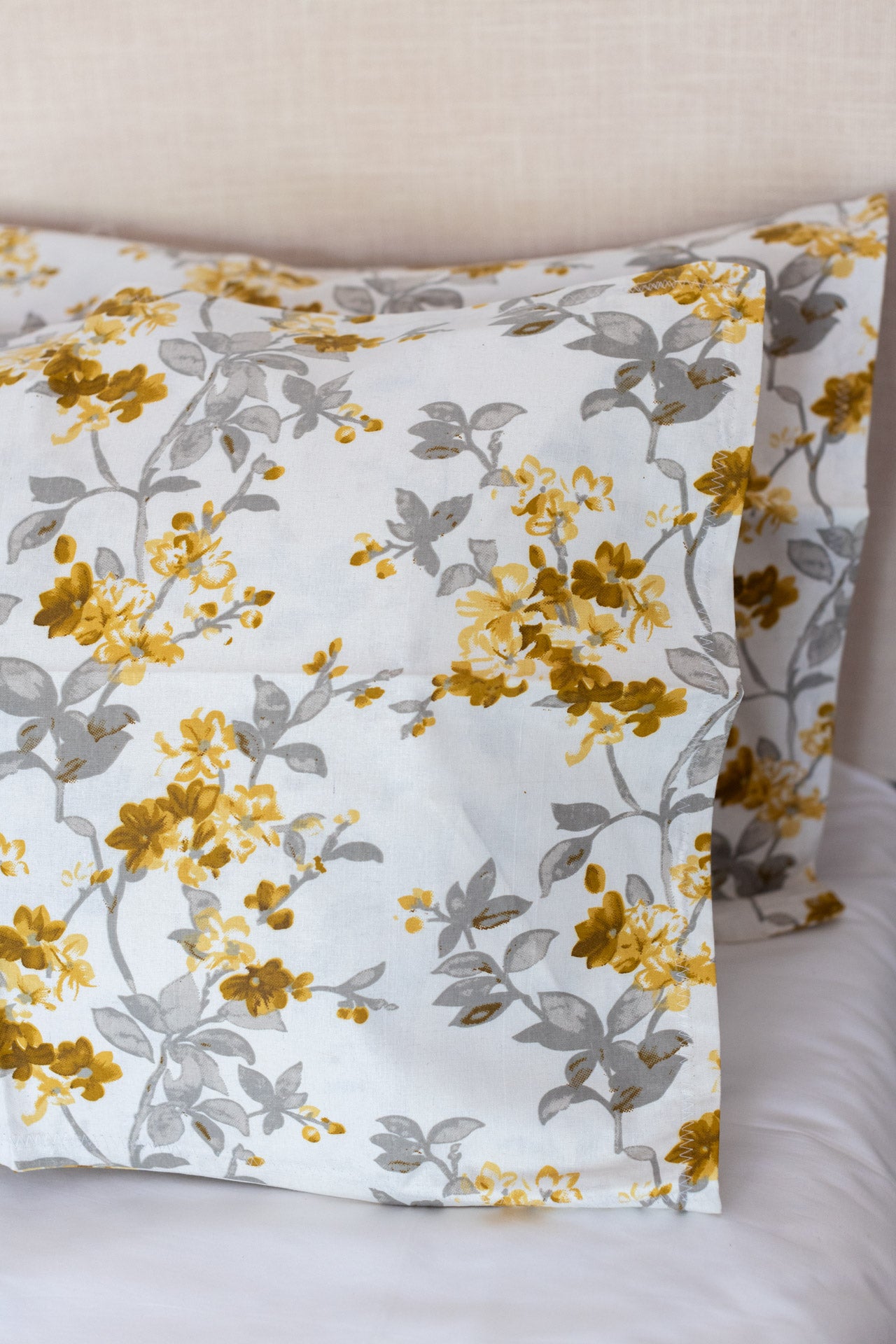 Printed cotton pillow cover-set of 2
