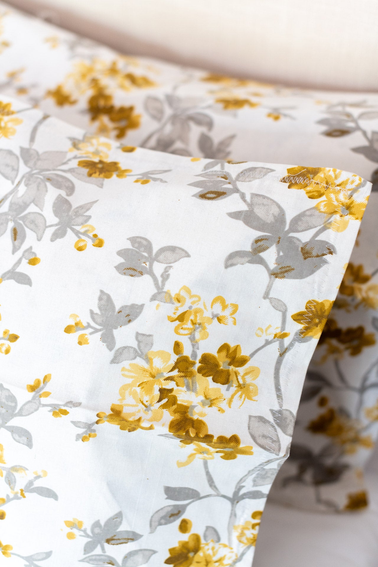 Printed cotton pillow cover-set of 2