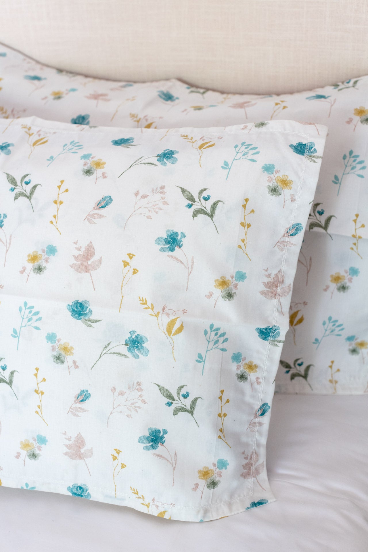 Printed cotton pillow cover-set of 2