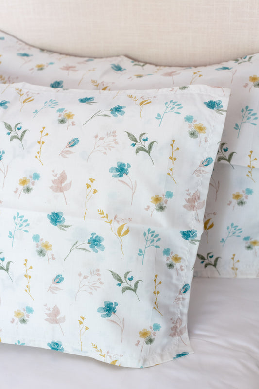 Printed cotton pillow cover-set of 2