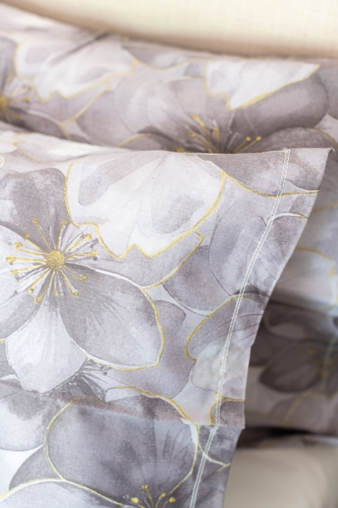 Printed cotton pillow cover-set of 2