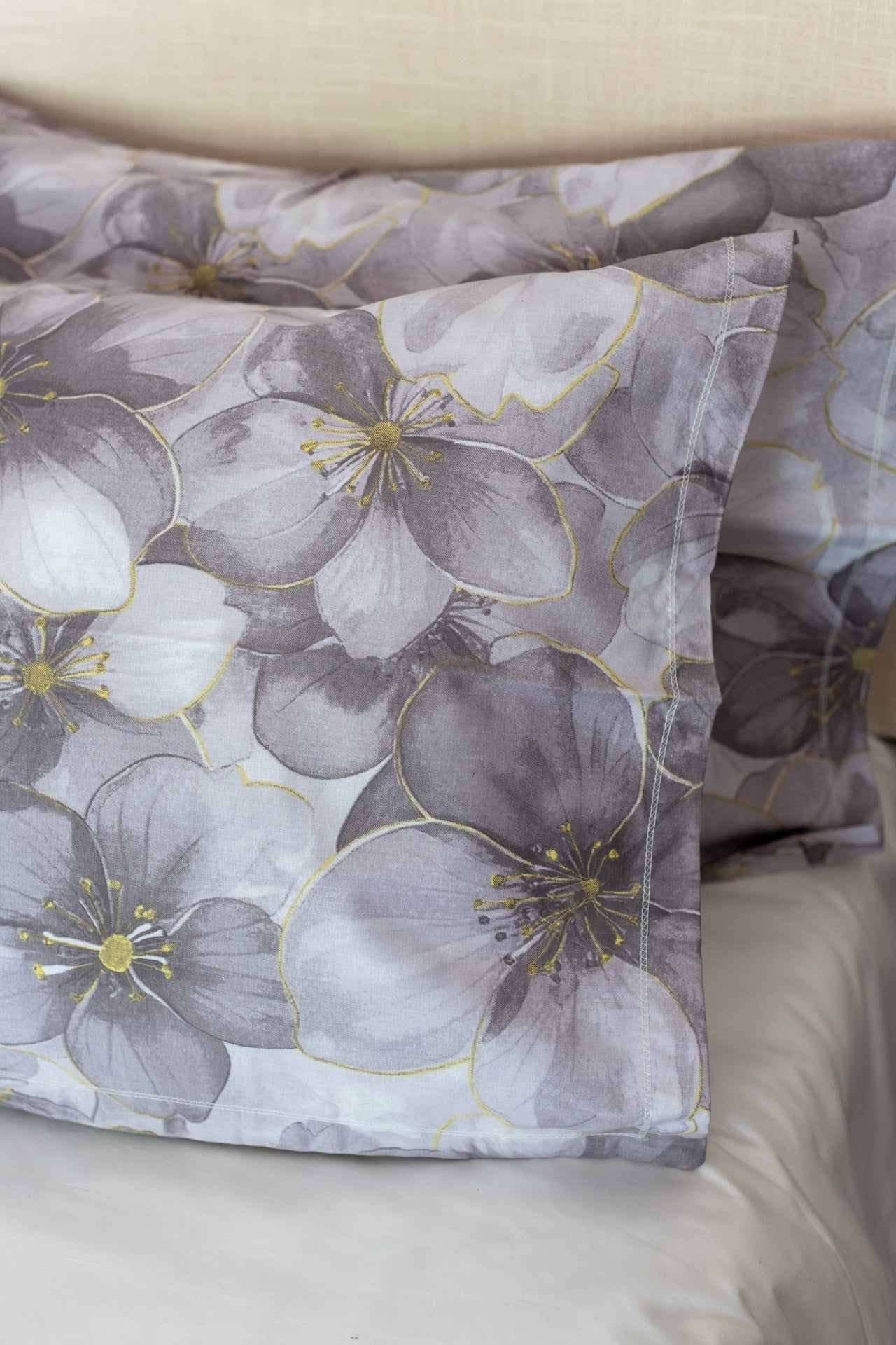 Printed cotton pillow cover-set of 2