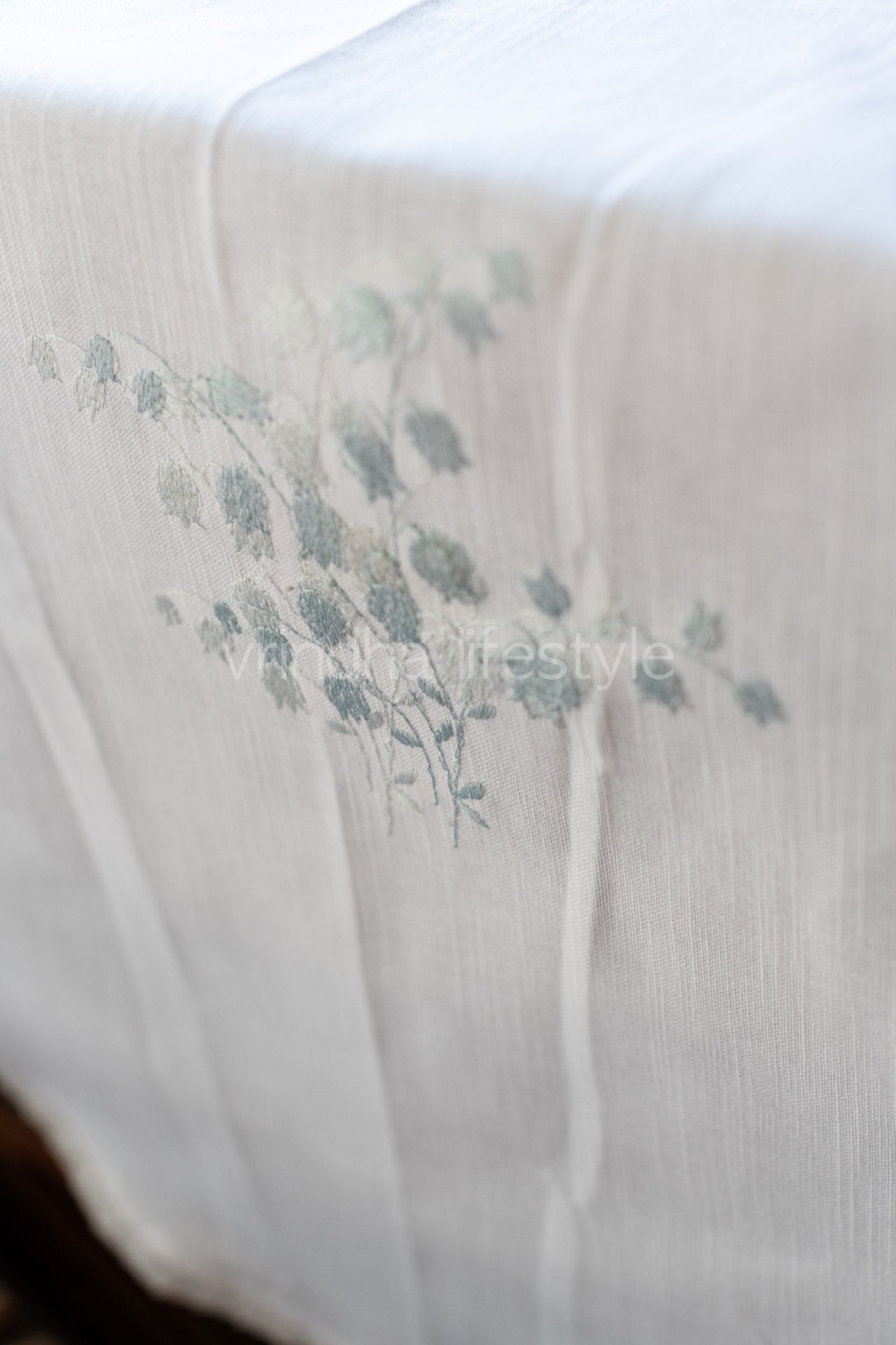 SOFA BACK COVER-with embroidery and lace detailing -Set of 5( Beige/green/lilac/blue)