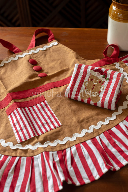 Kids Apron set- 1 apron with 1 kitchen towel