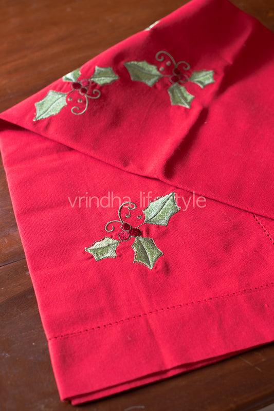 COTTON TABLE CLOTH with  embroidery -Square -coffee table cover