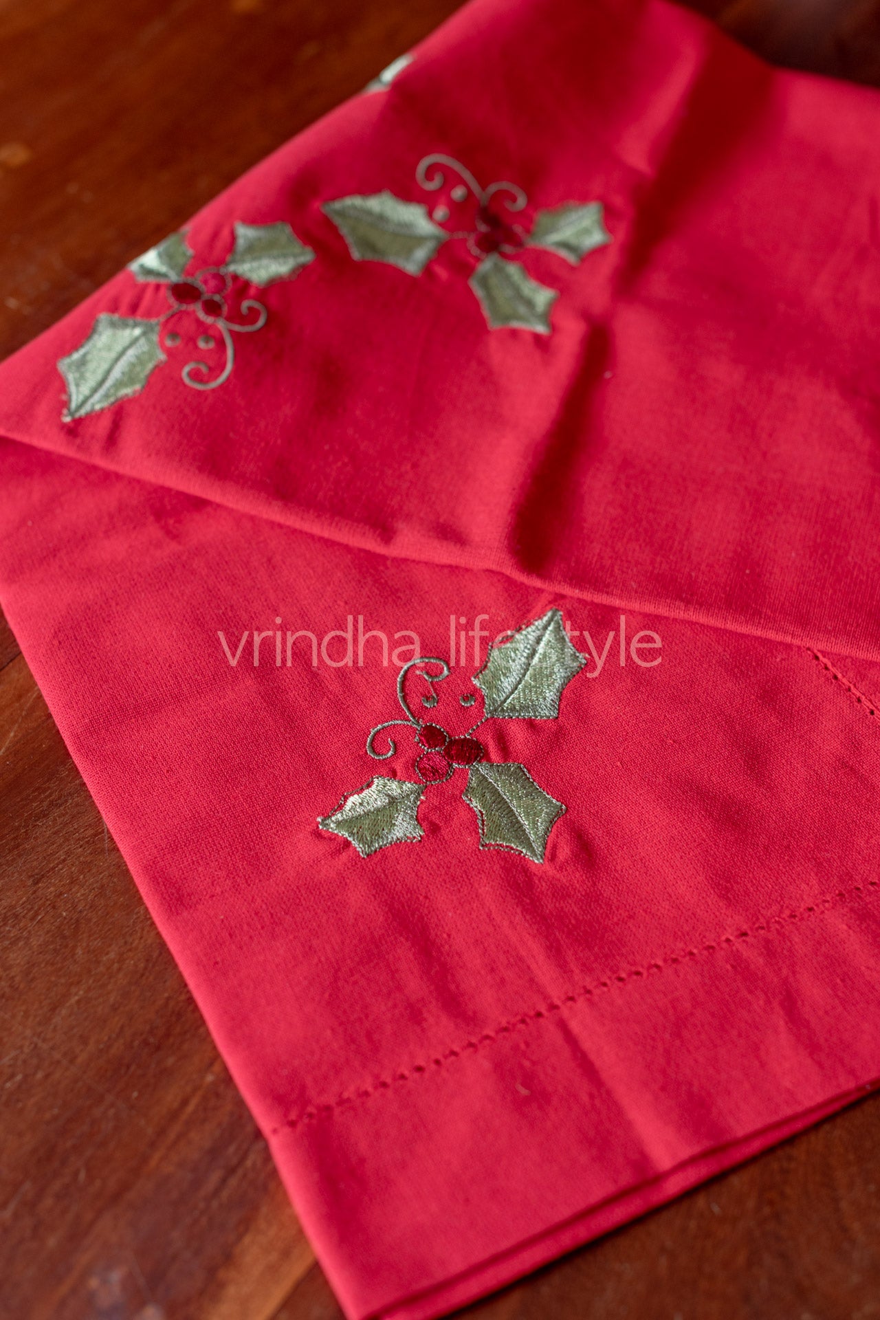 COTTON TABLE CLOTH with  embroidery -Square -coffee table cover