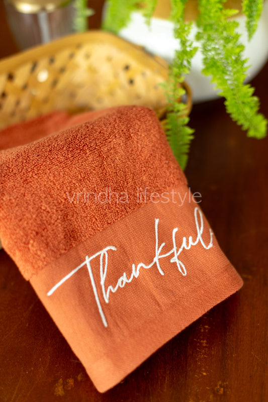 SOFT HAND TOWEL with embroidery ( single unit)