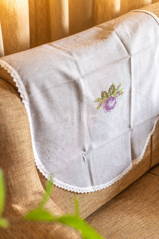 SOFA BACK COVER-with embroidery and lace detailing -Set of 5