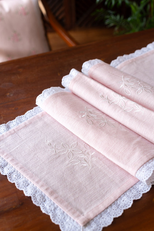 Cotton table runner with embroidery12x51 inches-customisable