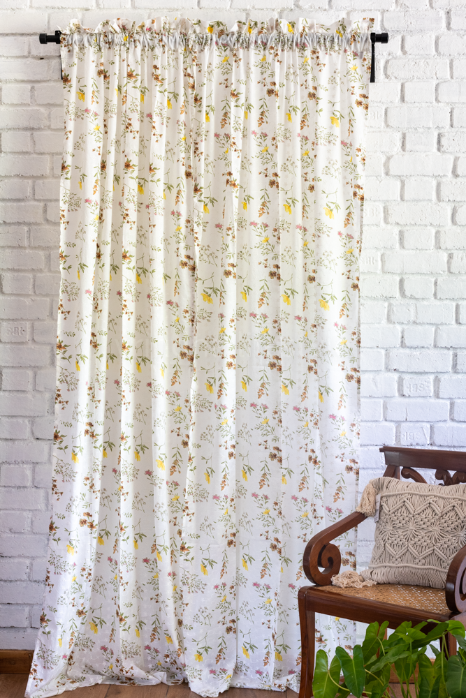 COTTON PRINTED HAKOBA SHEER CURTAINS-7 Feet-Single unit(customisable)