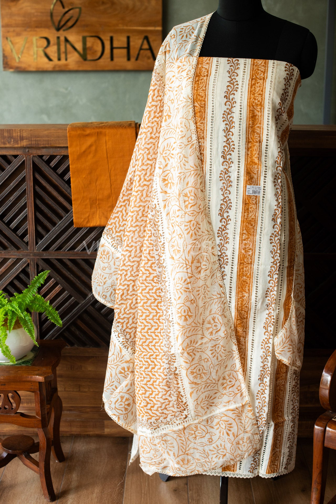 Cotton hand block printed salwar material