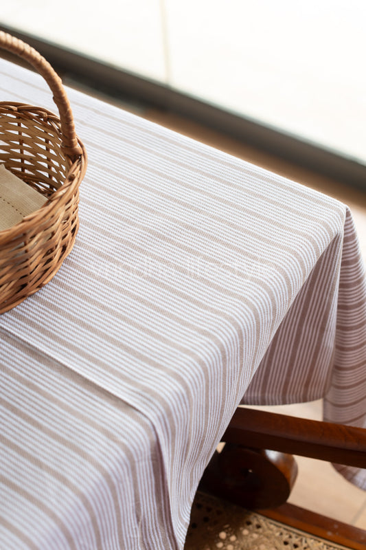 Woven cotton table cloth-6 seater