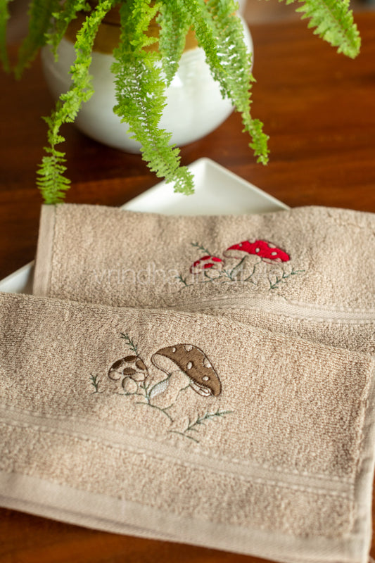 SOFT FACE TOWEL WITH EMBROIDERY, 12inch x 12 inch -set of two