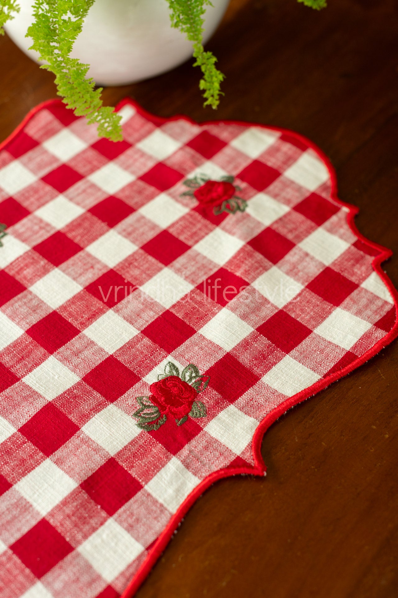 Cotton embroidered table mat -Single unit