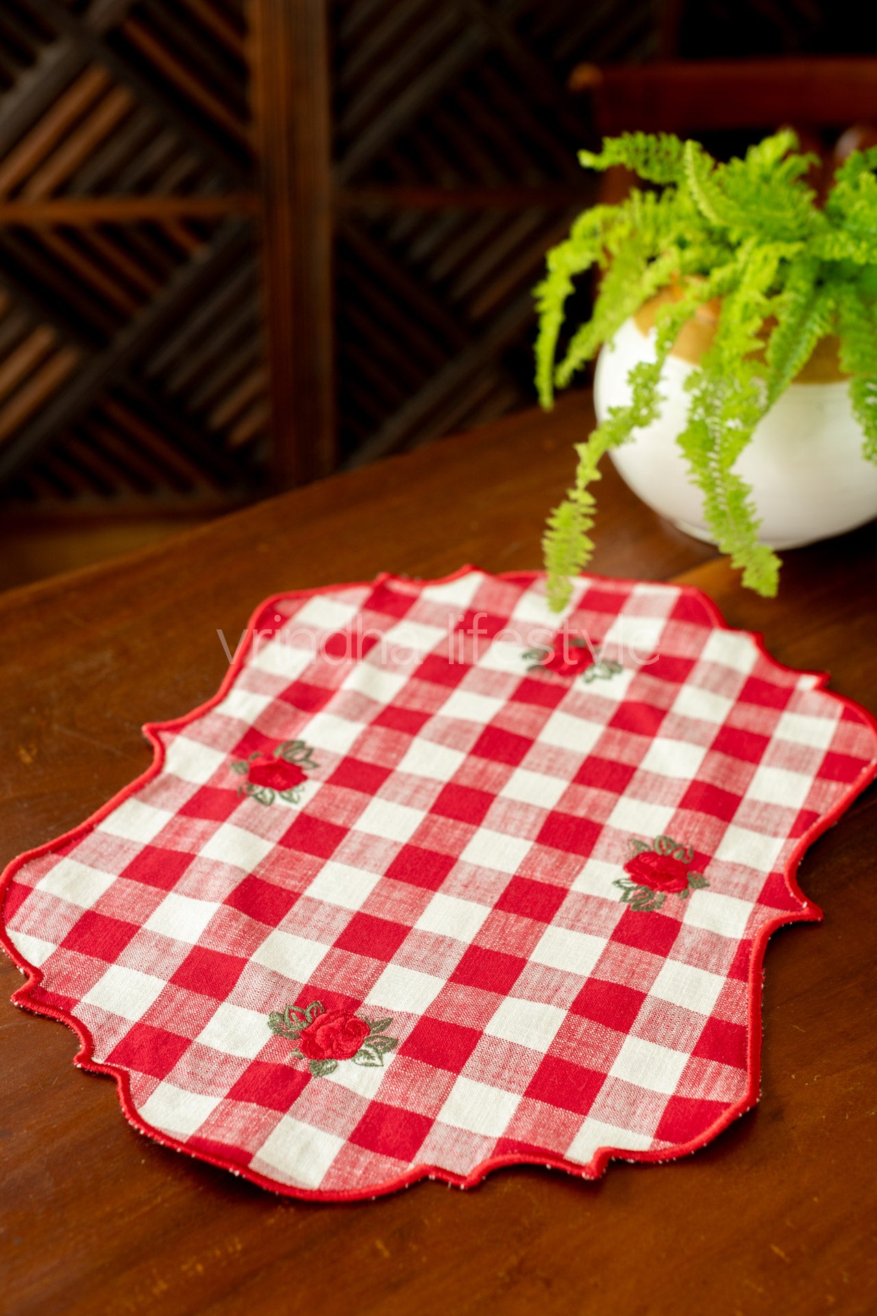 Cotton embroidered table mat -Single unit