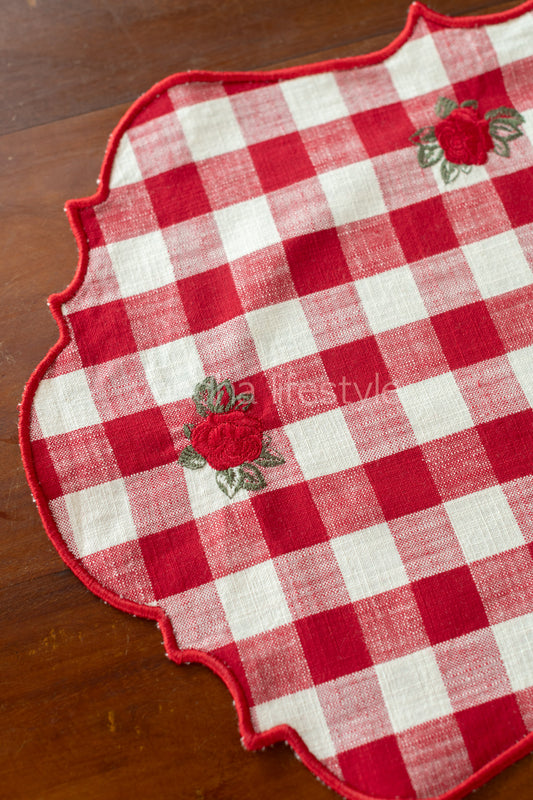 Cotton embroidered table mat -Single unit