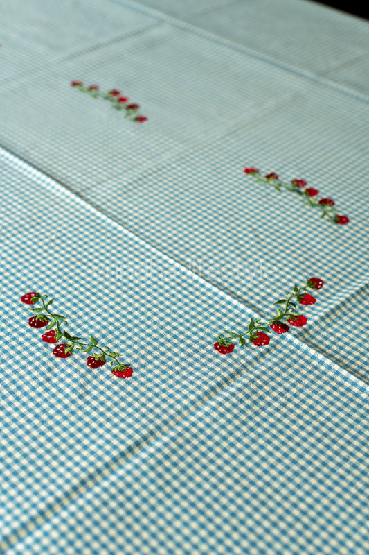 COTTON TABLE CLOTH with embroidery -customisable