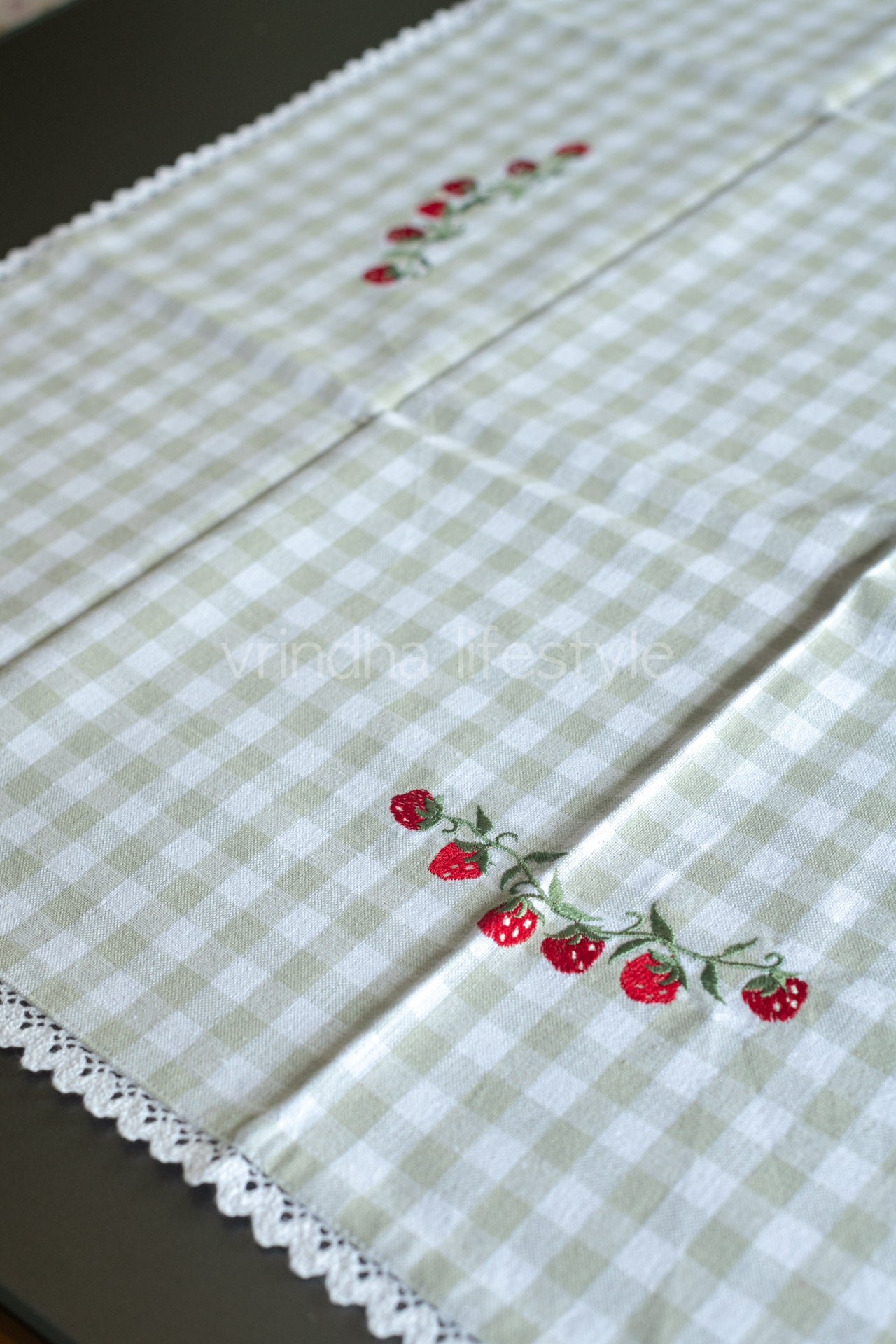 COTTON TABLE CLOTH with embroidery -Square -coffee table cover-customisable