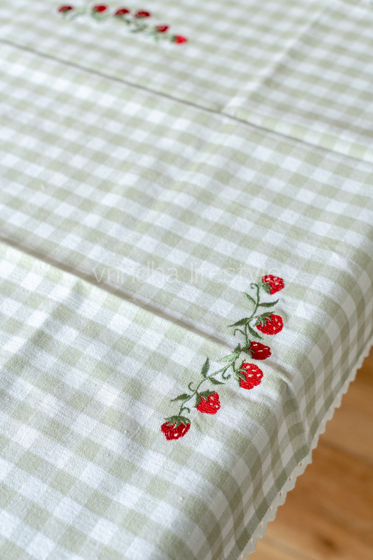 COTTON TABLE CLOTH with embroidery -Square -coffee table cover-customisable
