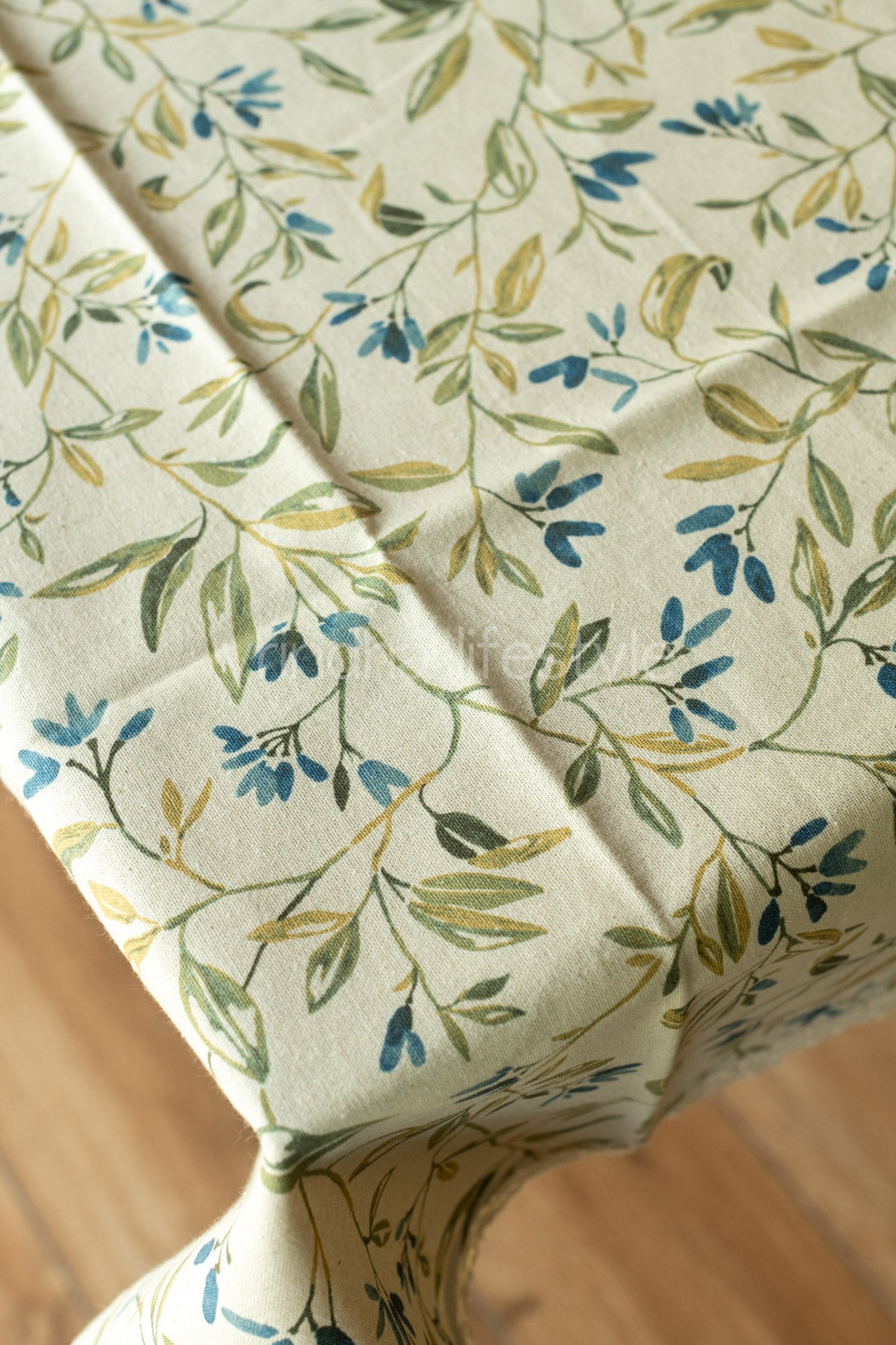 Cotton printed table cover with lace detailing-coffee table