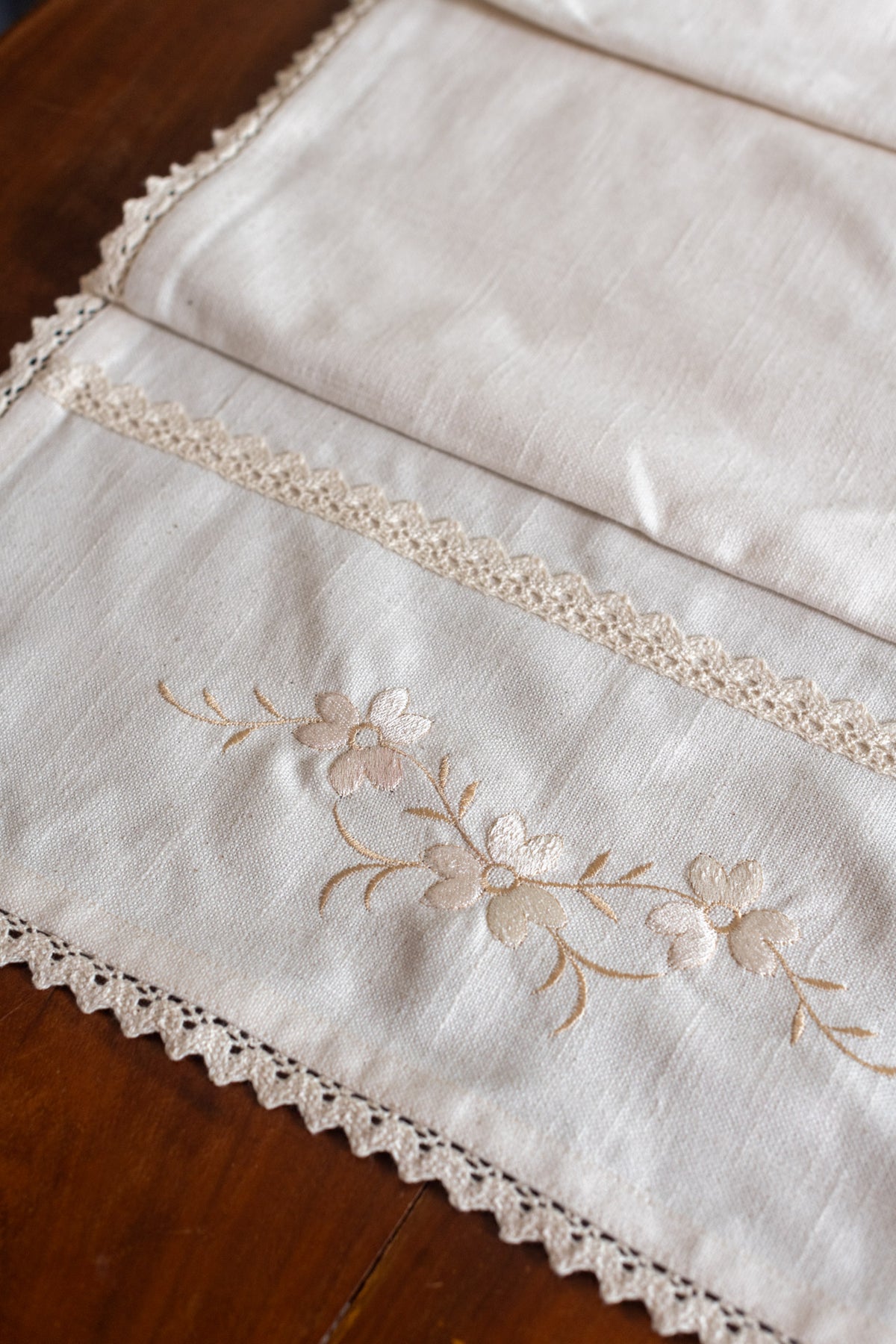 Fridge top cover-Cotton with  embroidery and lace detailing-customisable