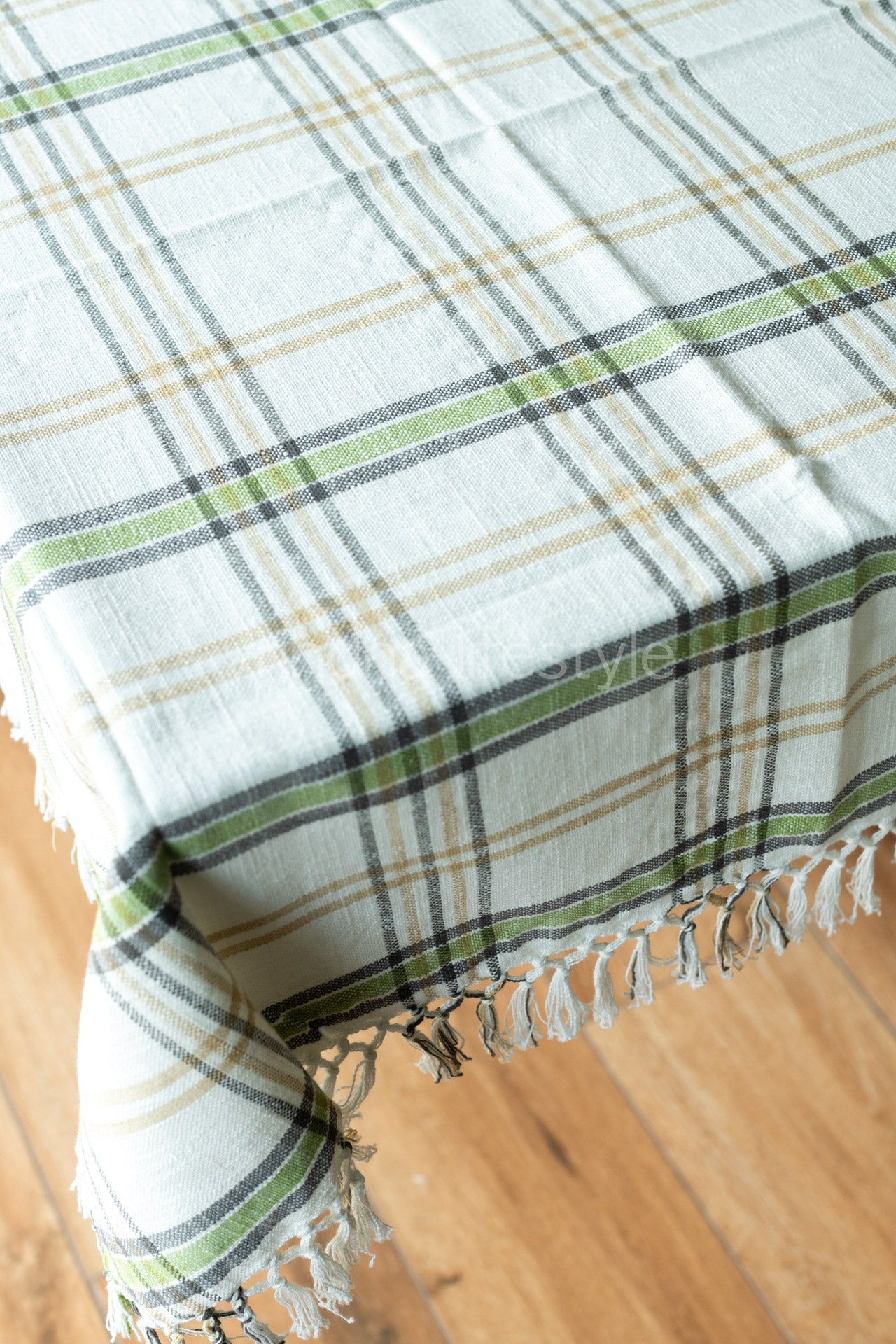 COTTON TABLE CLOTH with cross stitch embroidery -Square -coffee table cover-customisable