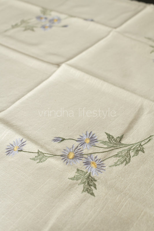 COTTON TABLE CLOTH with embroidery -Square -coffee table cover-customisable