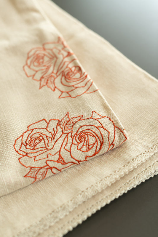 COTTON TABLE CLOTH with  embroidery-6 seater