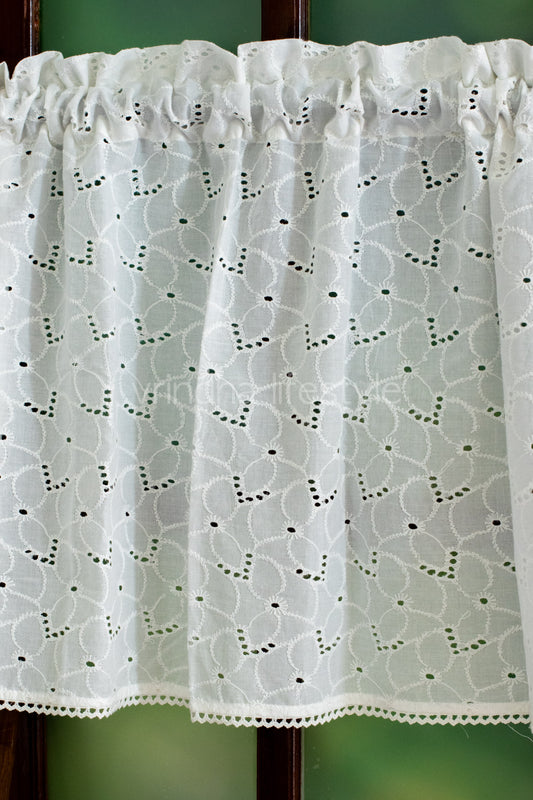KITCHEN VALANCE-Cotton Hakoba with lace detailing (customisable )