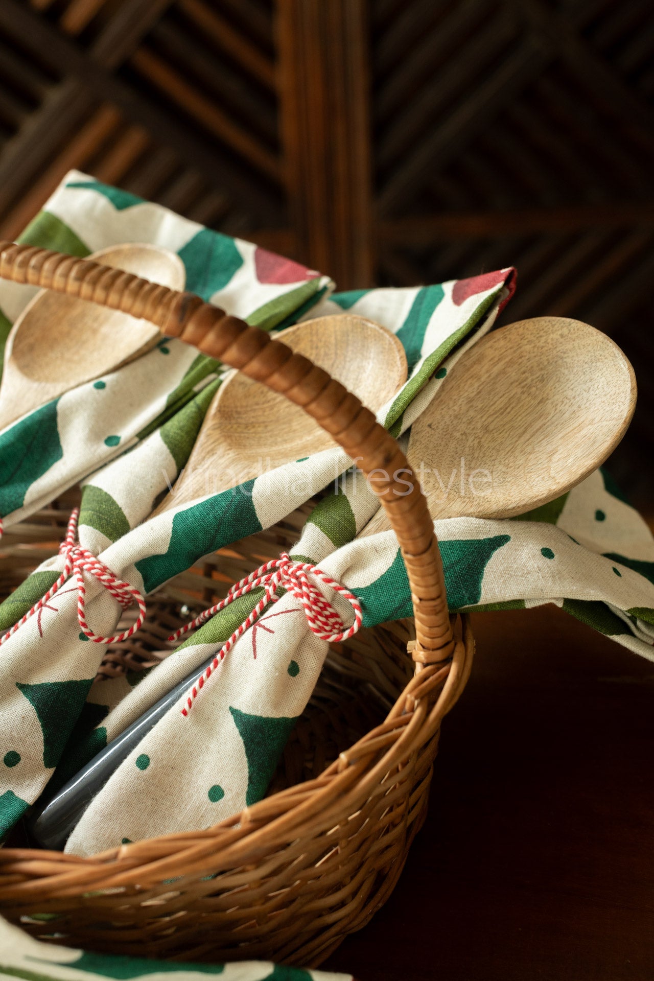 Kitchen towel with wooden ladle-2 piece-Gift set