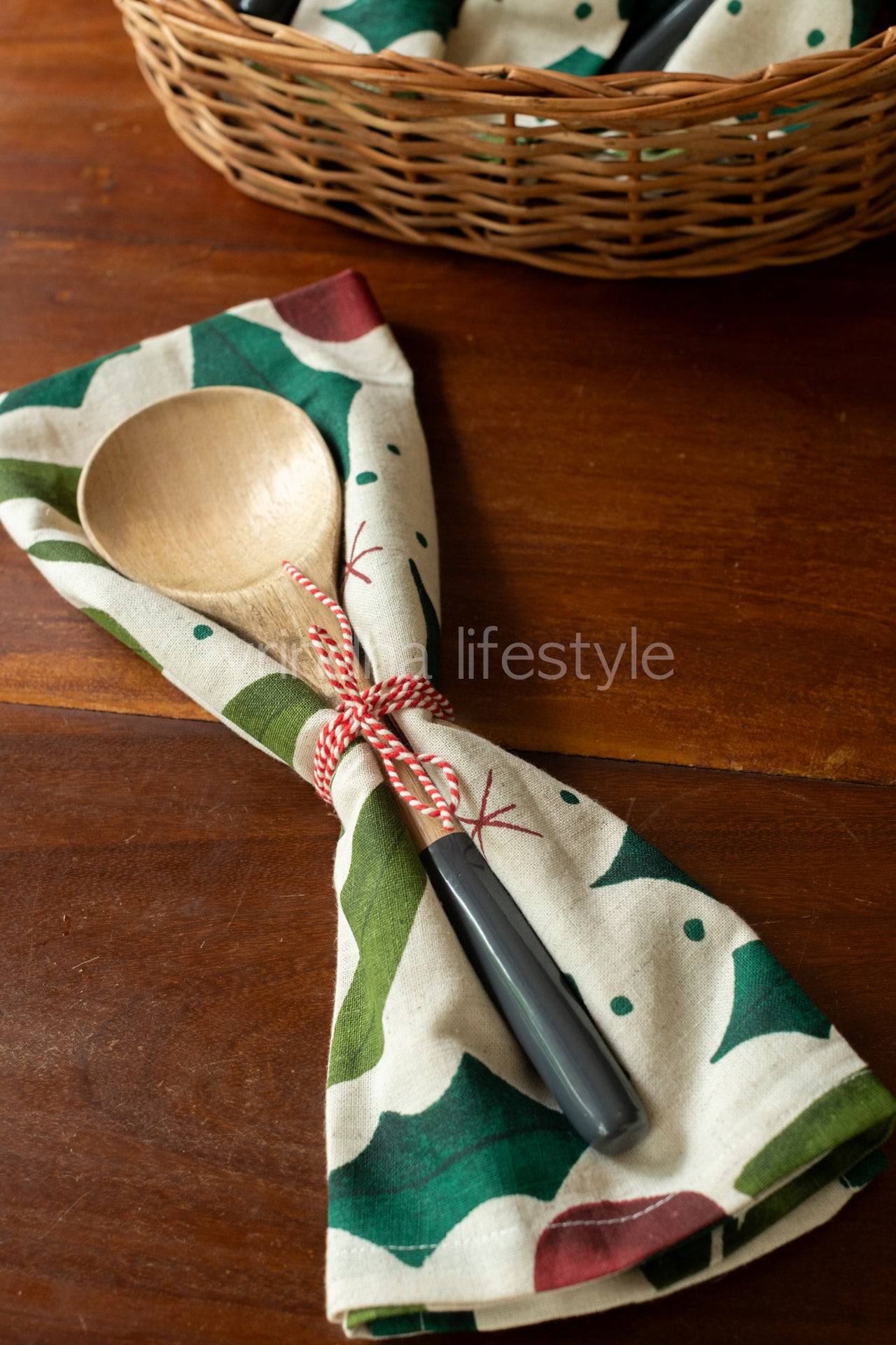 Kitchen towel with wooden ladle-2 piece-Gift set