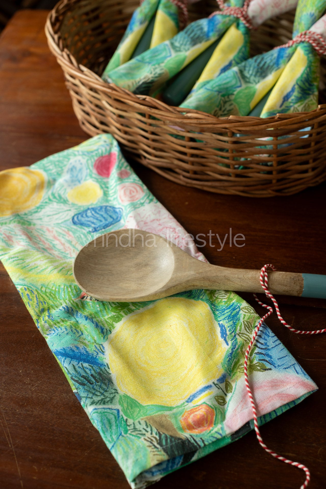 Kitchen towel with wooden ladle-2 piece-Gift set