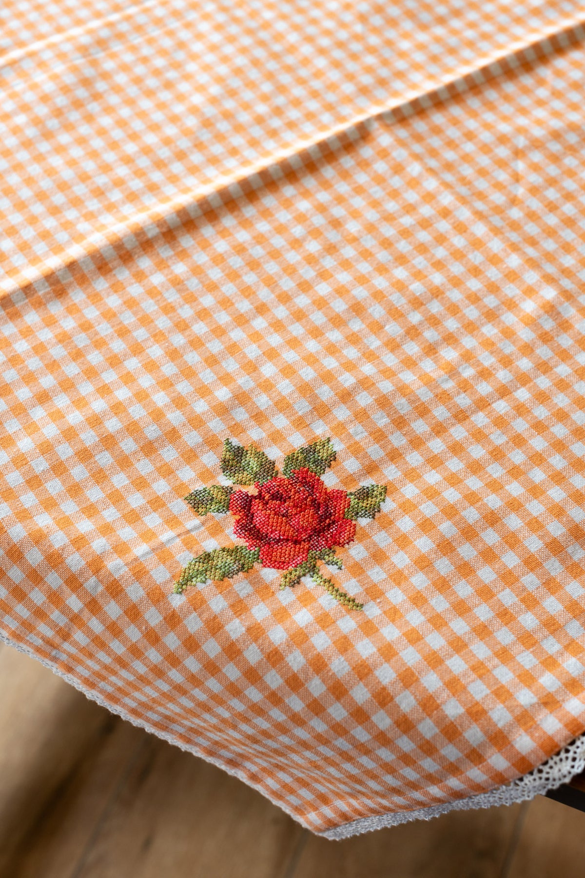 COTTON TABLE CLOTH with embroidery -Square -coffee table cover-28 inches-customisable