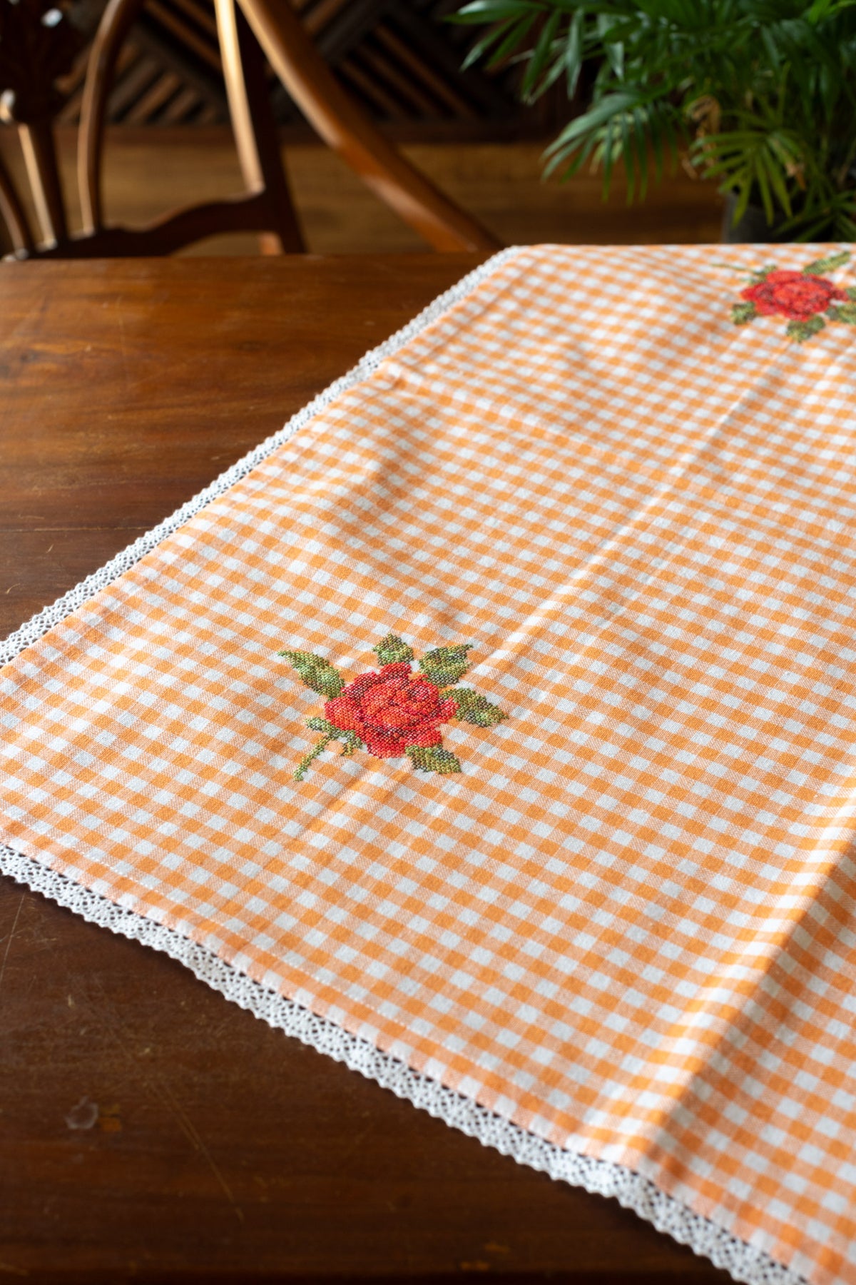 COTTON TABLE CLOTH with embroidery -Square -coffee table cover-28 inches-customisable